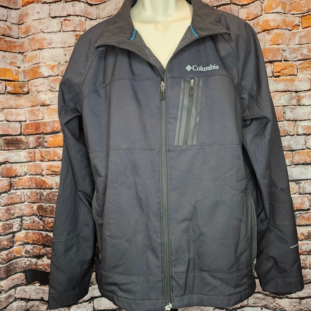 Columbia Ascender Omni-Shield Softshell Jacket Mens XL Black WM6228 Full Zip